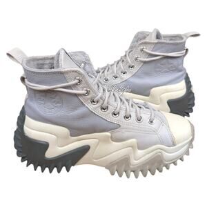 Converse Run Star Motion Gravel Stone Leather Platform Cozy Faux Fur Sneaker 9